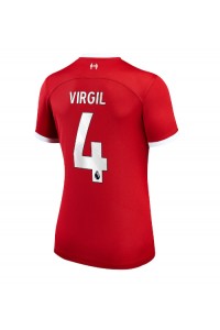 Liverpool Virgil van Dijk #4 Fotballdrakt Hjemme Klær Dame 2023-24 Korte ermer